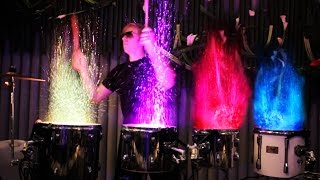 Drumming with FIRE amp Water  LED Drum Show AFISHAL [upl. by Enyaw605]