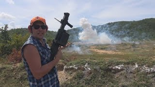 LG 440 40mm Grenade launcher Firing exploding rounds [upl. by Nonrev360]