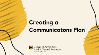 Creating a Communications Plan [upl. by Nick795]