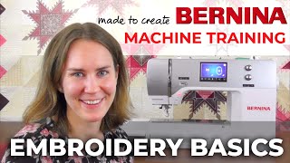 BERNINA Machine Training Embroidery Basics  Quilt Beginnings [upl. by Tiossem]