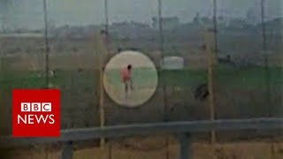 Israeli soldier shoots Palestinian  BBC News [upl. by Milo696]