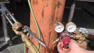 Oxy Acetylene cutting torch setup [upl. by Ahcim]