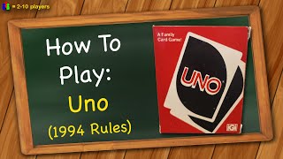 How to play Uno 1994 Rules [upl. by Reich]