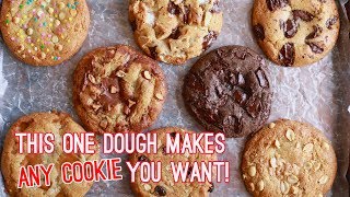 Crazy Cookie Dough One Cookie Recipe with Endless Variations [upl. by Marthe]