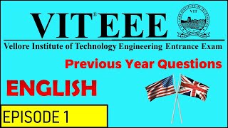 Crack VITEEE 2024  English  Part 01  Previous Year Question Papers  Most Expected Questions [upl. by Celesta664]