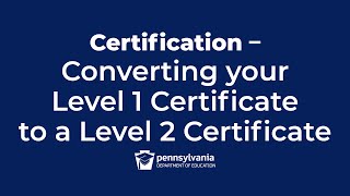 Converting a Level I Certificate to a Level II Certificate [upl. by Katherina]