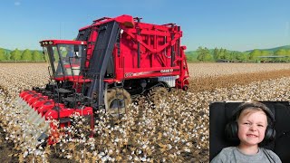 Farming simulator 19  Its time to harvest cotton  Hudsons playground gaming [upl. by Attenra267]