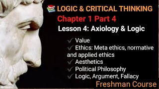 LOGIC AND CRITICAL THINKING  Chapter 1 Part 4 [upl. by Gilder]