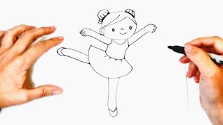 How to draw a Dancing Girl  Dancer Girl Draw Tutorial [upl. by Beret861]