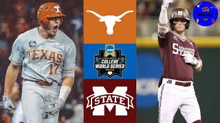 2 Texas vs 7 Miss State  College World Series Elimination Game  2021 College Baseball Highlights [upl. by Anij]