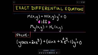 ❖ Exact Differential Equations ❖ [upl. by Akiv482]