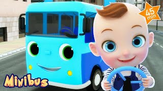 Wheels On The Bus  with Minibus  Nursery Rhymes amp Kids Songs [upl. by Niveb564]