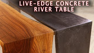 CONCRETE amp EPOXY RESIN River Table  DIY [upl. by Svend]