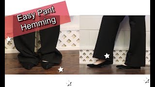 Super Simple Way to Shorten Dress Pants that are too Long  DUCKINYELLOW [upl. by Neelloj]