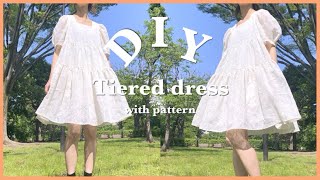 ティアードワンピの作り方DIY How to make a tiered dress [upl. by Annaoi]