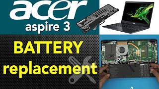 Acer Aspire 3 N19c1 laptop Battery Replacement guide [upl. by Ennasor703]