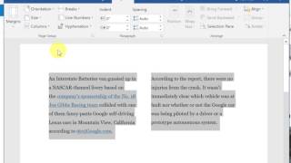 How to Split Text into 2 columns in Word [upl. by Hibben762]