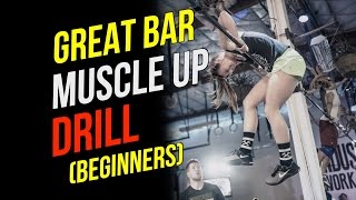 Bar Muscle Up Drills Jumping BMU For Beginners [upl. by Kcinnay]