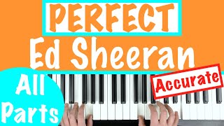 How to play PERFECT by Ed Sheeran Piano Chords Tutorial Lesson [upl. by Acnaiv974]