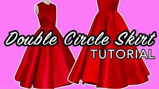 HOW TO MAKE A DOUBLE CIRCLE SKIRT  720 DEGREE CIRCLE SKIRT  LA MODÉLISTE [upl. by Lechner]