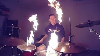 Drum Solo with Fire Sticks [upl. by Yro]