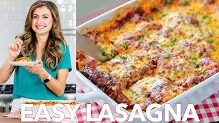 Beef Lasagna Recipe  Easy Dinner   Natashas Kitchen [upl. by Samuelson]