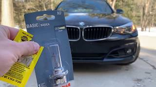 2015 BMW 328 Headlight Bulb Replacement [upl. by Ddet]