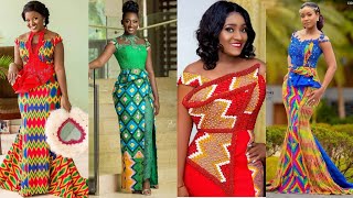 Latest 2020Ghana Wedding Dresses Vol1 Kente Ankara Trendy Styles African Fashion [upl. by Carlock]