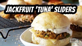 JACKFRUIT TUNA SLIDERS  Vegan Recipe by Marys Test Kitchen [upl. by Fried]