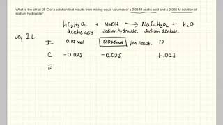 pH from acetic acid sodium hydroxide reaction [upl. by Margalit]