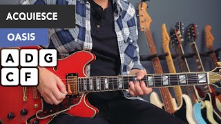 Oasis Acquiesce Guitar Lesson Tutorial  All Riffs amp Chords [upl. by Stringer287]