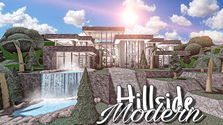 ROBLOX BLOXBURG Hillside Modern Mansion  House Build [upl. by Acirtal]