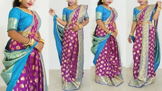 RECEPTION বা বৌভাতে শাড়ি পরবে কিভাবে  BRIDAL SAREE DRAPING [upl. by Ellard]