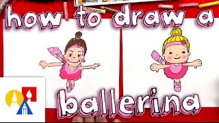 How To Draw A Cartoon Ballerina [upl. by Eillit]