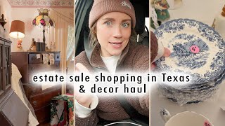 COTTAGE DIARIES  estate sale shopping in Texas amp decor haul [upl. by Alverson]