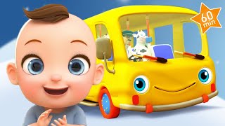 Wheels on the Bus  Nursery Rhymes amp Kids Songs  Minibus [upl. by Sollars]