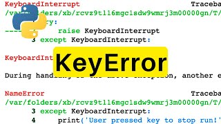 KeyError  Python  Tutorial [upl. by Eberta]