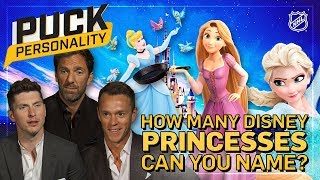 How many Disney princesses can you name  Puck Personality  NHL [upl. by Naol629]