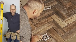 How To Install A Herringbone Tile Shower Floor [upl. by Negah]