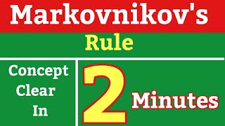 Markovnikove Rule in Hindi  markovnikovs rule concept clear just in 2 minutes [upl. by Uta]