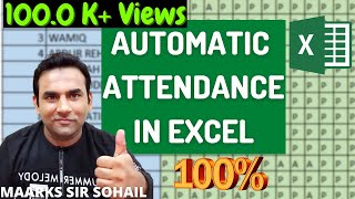 attendance sheet in excel with formula fully automatic [upl. by Alyel427]