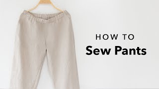 How to sew pants Elastic waist wideleg style  Sewing Tutorial with Angela Wolf [upl. by Bonacci]