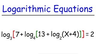 Solving Complex Logarithmic Equations [upl. by Attenod]