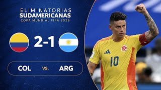 COLOMBIA vs ARGENTINA 21  RESUMEN  ELIMINATORIAS SUDAMERICANAS  FECHA 8 [upl. by Landers319]