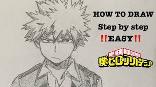 HOW TO DRAW BAKUGOU KATSUKI STEP BY STEP EASY‼️  My Hero Academia [upl. by Fennessy]