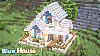 Minecraft  How to Build an Aesthetic Blue House [upl. by Vel]