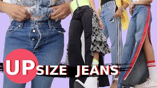 4 Really Cool Ways to Make Jeans Bigger  Upsize Jeans [upl. by Sletten]