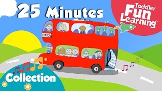 Wheels on the Bus amp More Toddler Songs  Nursery Rhymes Collection  Toddler Fun Learning [upl. by Lynnet]