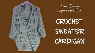 DIY Tutorial  Crochet Sweater Cardigan Heklani Kardigan [upl. by Brigit]