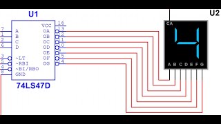 Seven Segment Decorder  Multisim  DLM [upl. by Iddet]